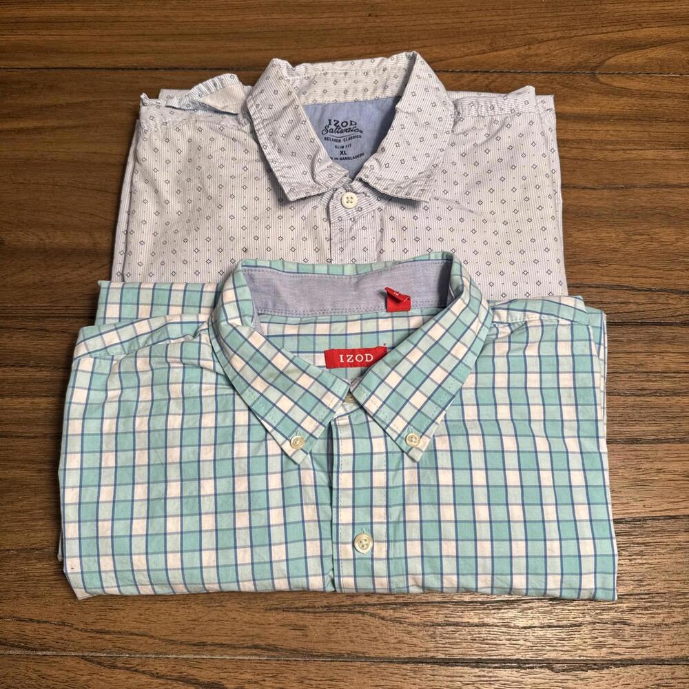 Izod Men's Long Sleeve‎ Shirt BUNDLE 2-Pack, Size XL, Multicolor